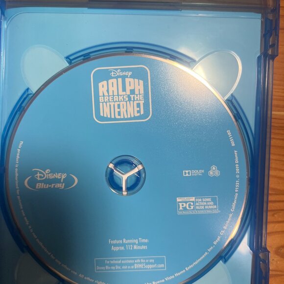 RALPH BREAKS THE INTERNET [Blu Ray + DVD] with Digital Code Very Good Condition - Picture 4 of 5